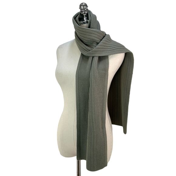 Allsaints Ribbed Knit Scarf Serepentine Green Rectangular - Picture 5 of 5